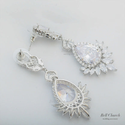 ピアス　イヤリング | キュービックジルコニア | シルバー | (BC-E60)【結婚式　アクセサリー　ピアス　イヤリング】