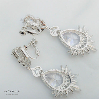 ピアス　イヤリング | キュービックジルコニア | シルバー | (BC-E60)【結婚式　アクセサリー　ピアス　イヤリング】