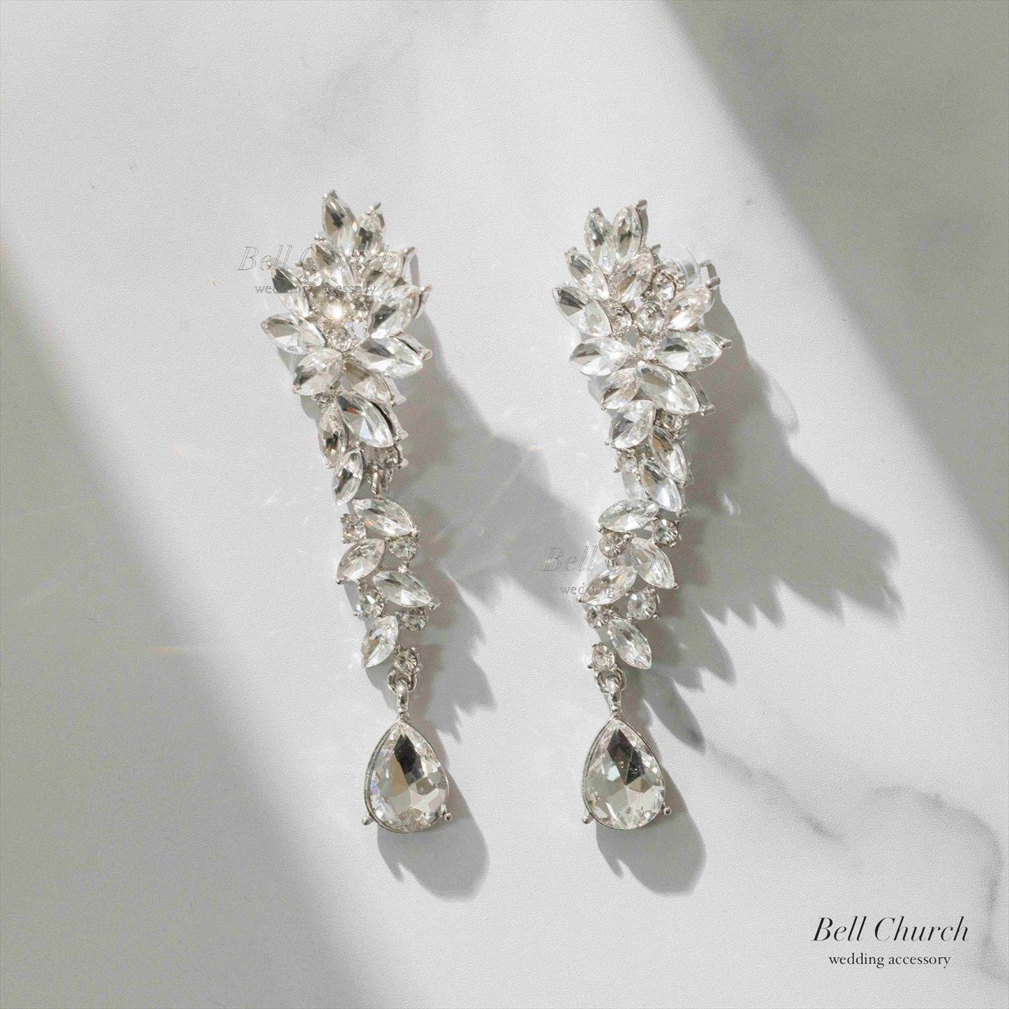 ピアス　イヤリング | キュービックジルコニア | シルバー | (BC-E61)【結婚式　アクセサリー　ピアス　イヤリング】