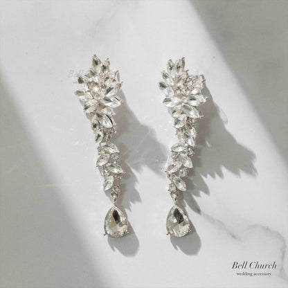 ピアス　イヤリング | キュービックジルコニア | シルバー | (BC-E61)【結婚式　アクセサリー　ピアス　イヤリング】