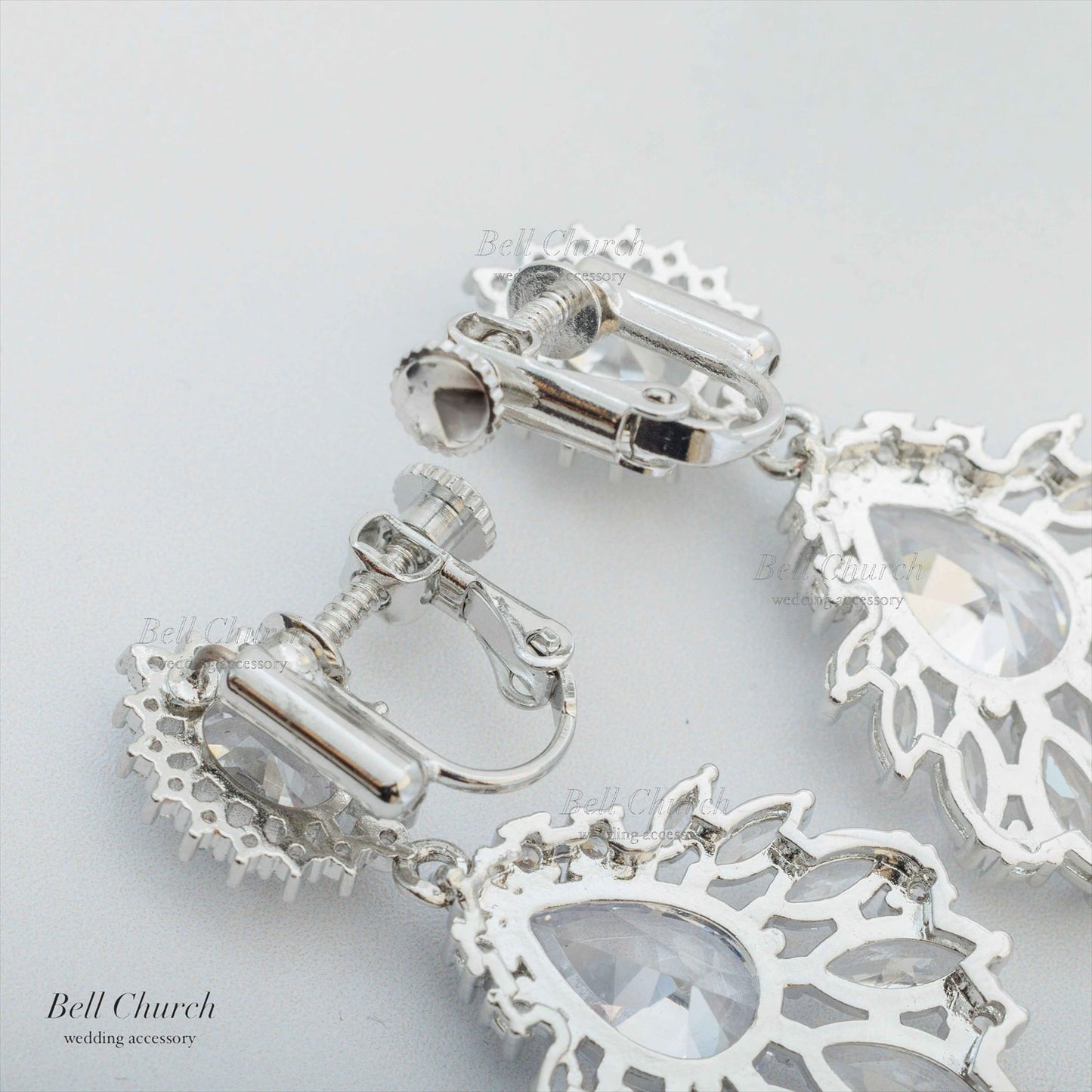 ピアス　イヤリング | キュービックジルコニア | シルバー | (BC-E63)【結婚式　アクセサリー　ピアス　イヤリング】