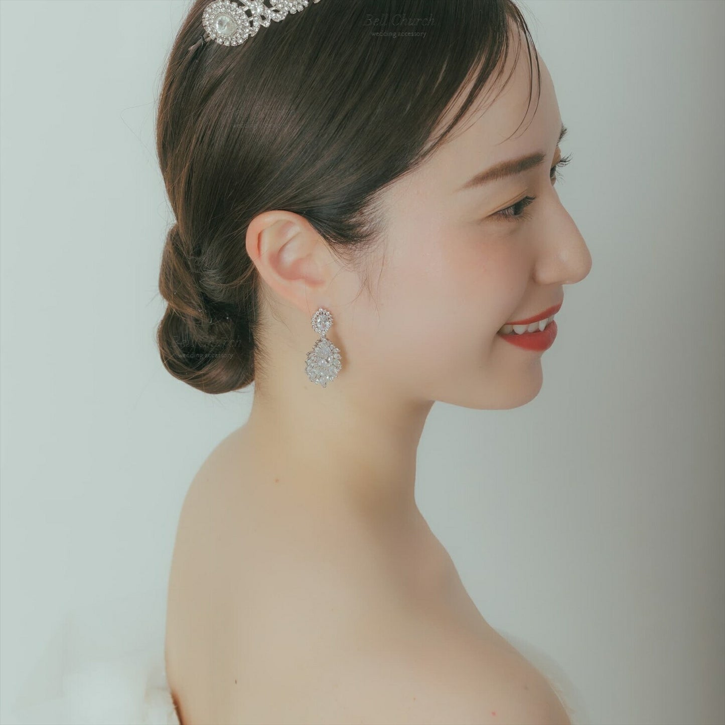 ピアス　イヤリング | キュービックジルコニア | シルバー | (BC-E63)【結婚式　アクセサリー　ピアス　イヤリング】