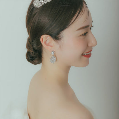 ピアス　イヤリング | キュービックジルコニア | シルバー | (BC-E63)【結婚式　アクセサリー　ピアス　イヤリング】