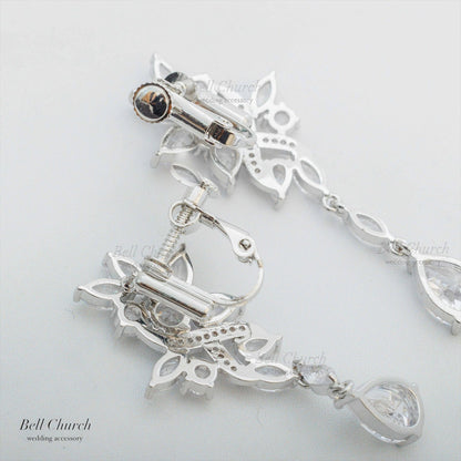 ピアス　イヤリング | キュービックジルコニア | シルバー | (BC-E64)【結婚式　アクセサリー　ピアス　イヤリング】