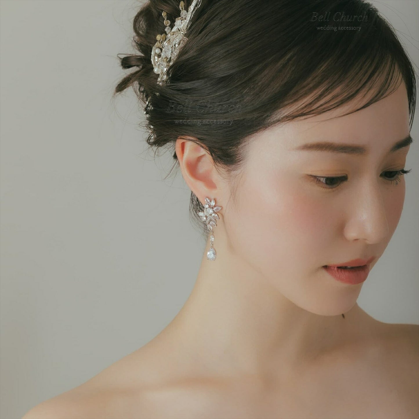 ピアス　イヤリング | キュービックジルコニア | シルバー | (BC-E64)【結婚式　アクセサリー　ピアス　イヤリング】