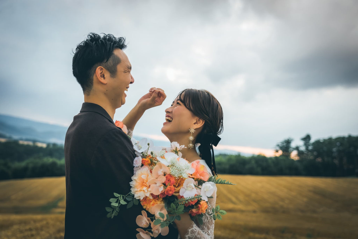 ピアス　イヤリング | ジルコニア　パール | 星モチーフ | ゴールド | (BC-E68)【結婚式　アクセサリー　ピアス　イヤリング】