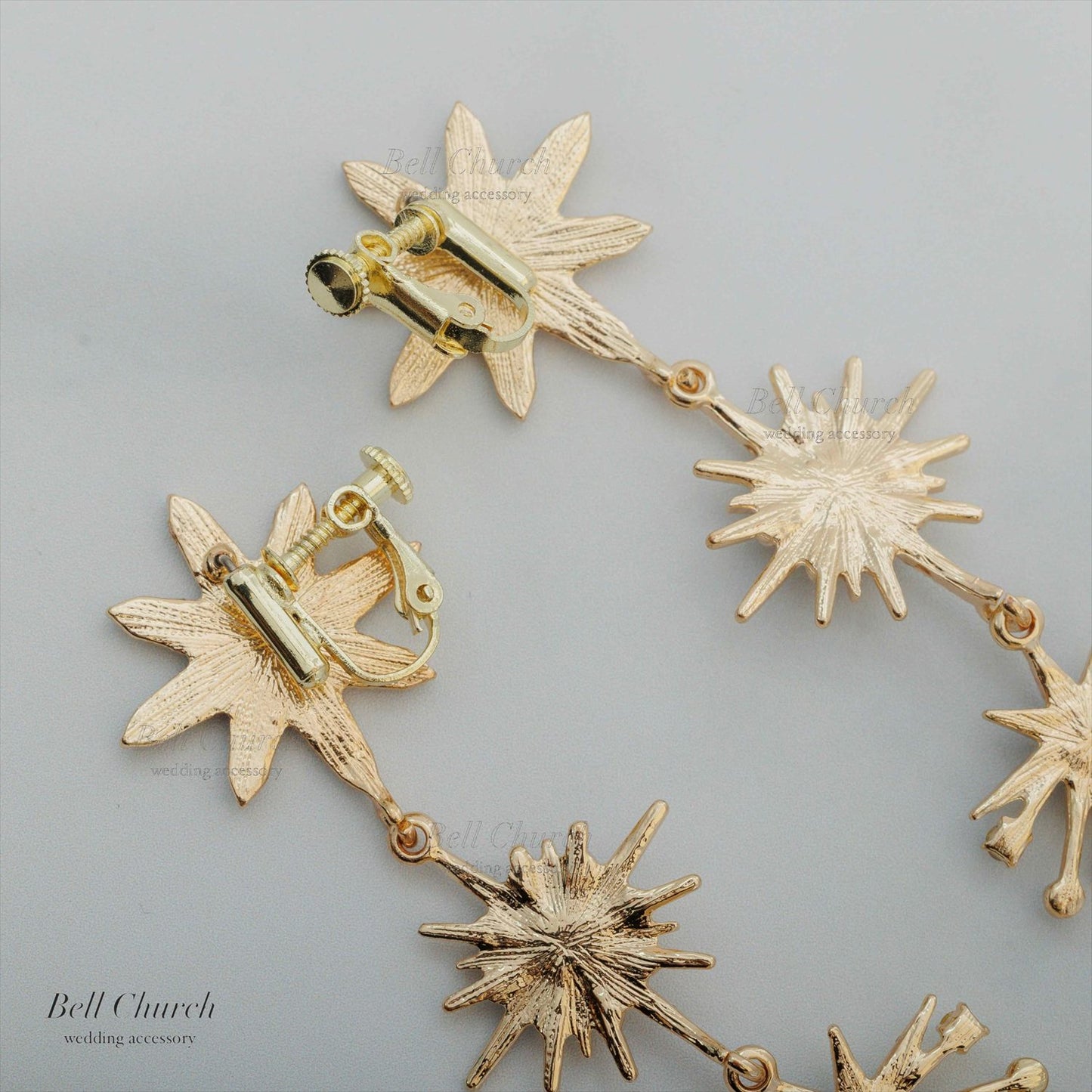 ピアス　イヤリング | ジルコニア　パール | 星モチーフ | ゴールド | (BC-E68)【結婚式　アクセサリー　ピアス　イヤリング】