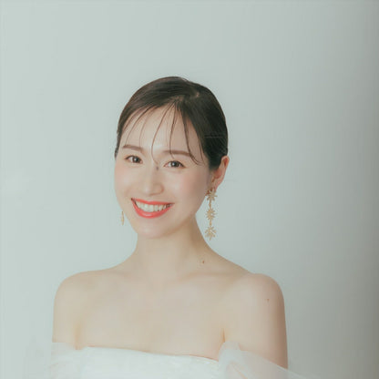 ピアス　イヤリング | ジルコニア　パール | 星モチーフ | ゴールド | (BC-E68)【結婚式　アクセサリー　ピアス　イヤリング】