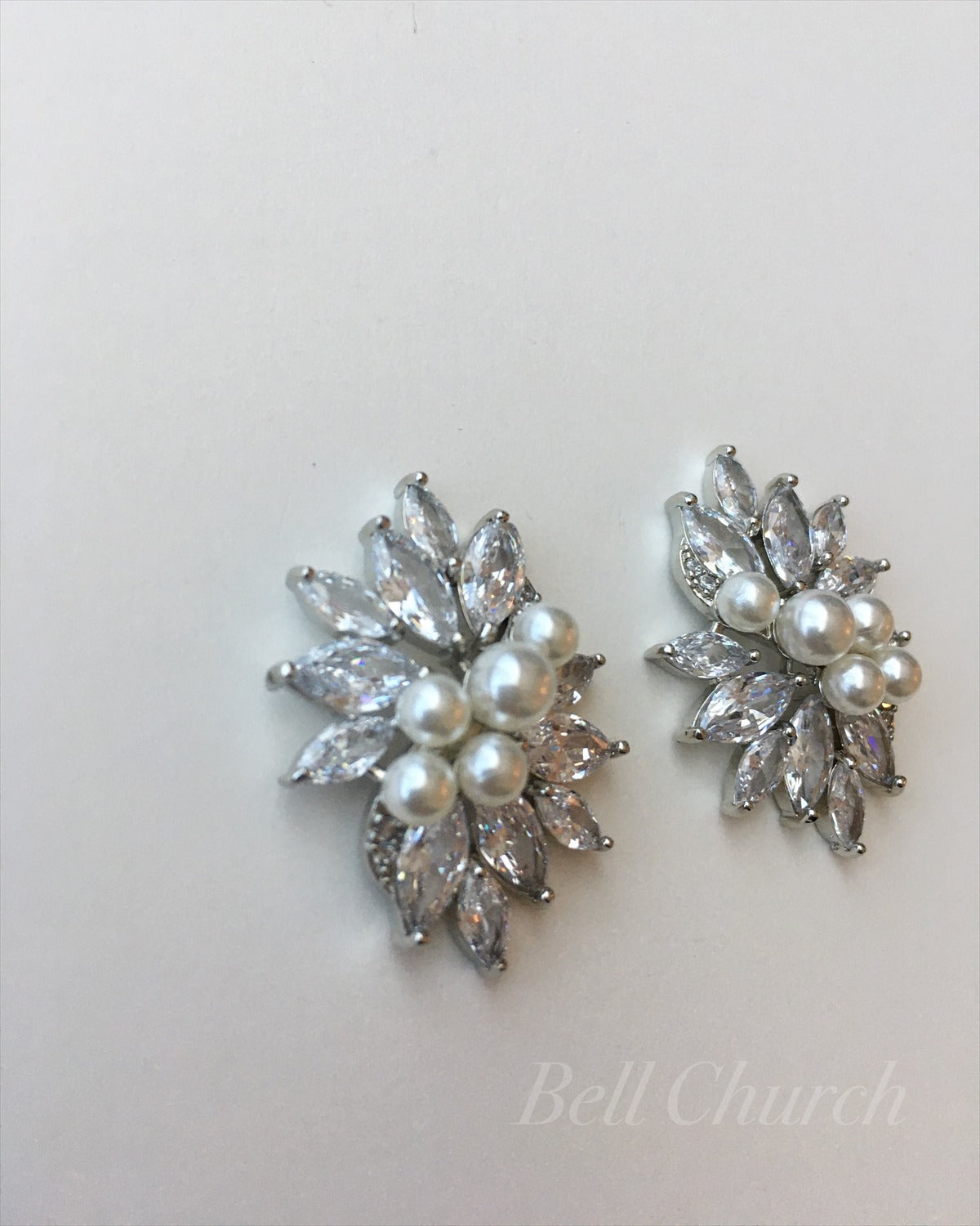 ウェディングピアス　イヤリング |パール キュービックジルコニア (BC-E6)【結婚式　アクセサリー　ピアス　イヤリング】