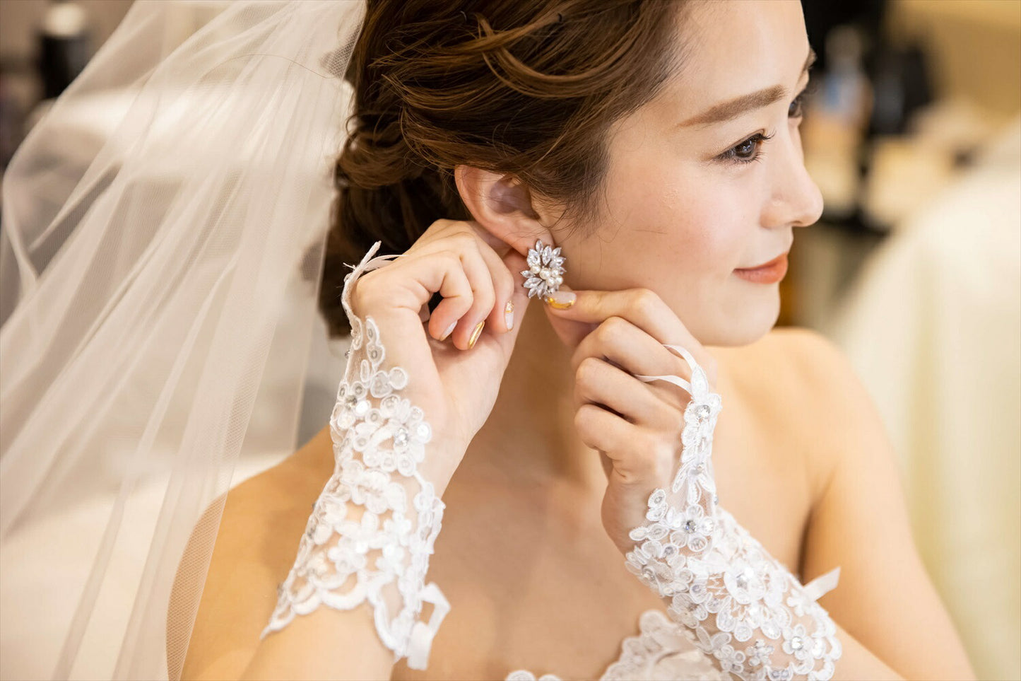 ウェディングピアス　イヤリング |パール キュービックジルコニア (BC-E6)【結婚式　アクセサリー　ピアス　イヤリング】