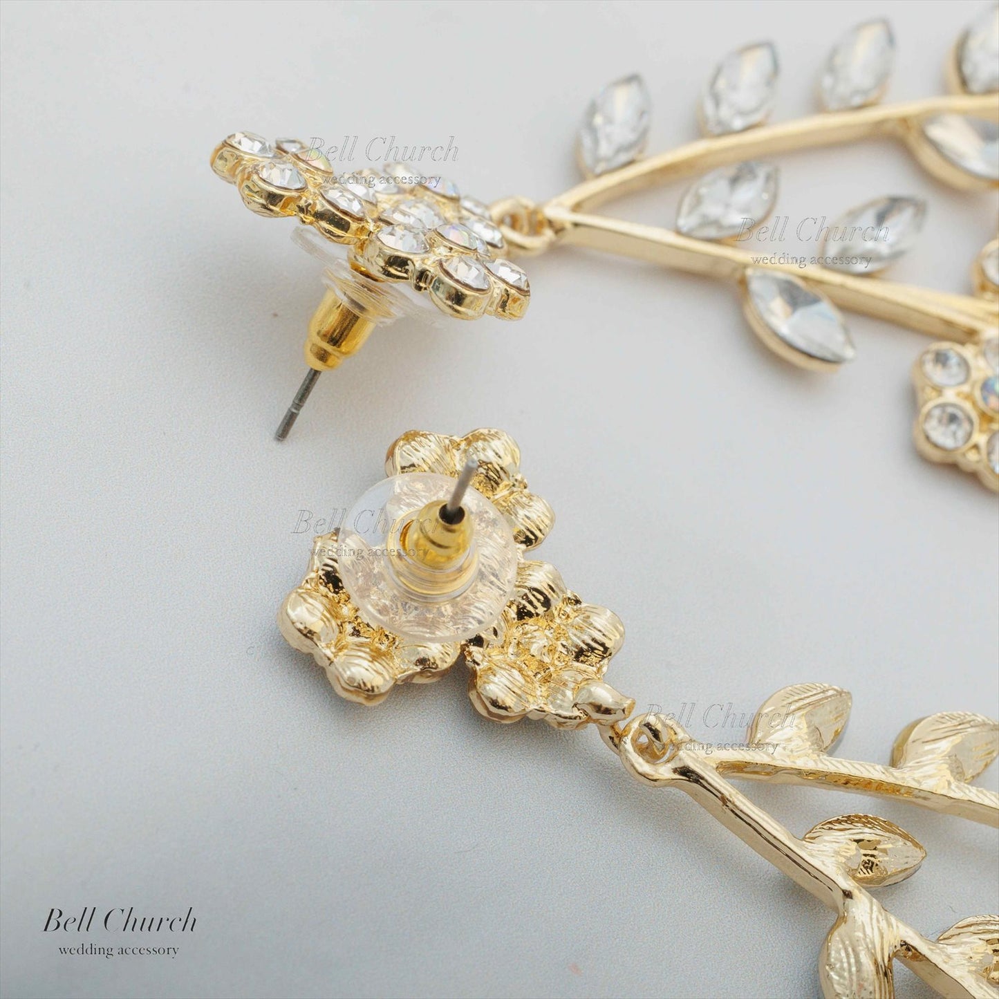 ピアス　イヤリング | ジルコニア | お花モチーフ | ゴールド | (BC-E70)【結婚式　アクセサリー　ピアス　イヤリング】