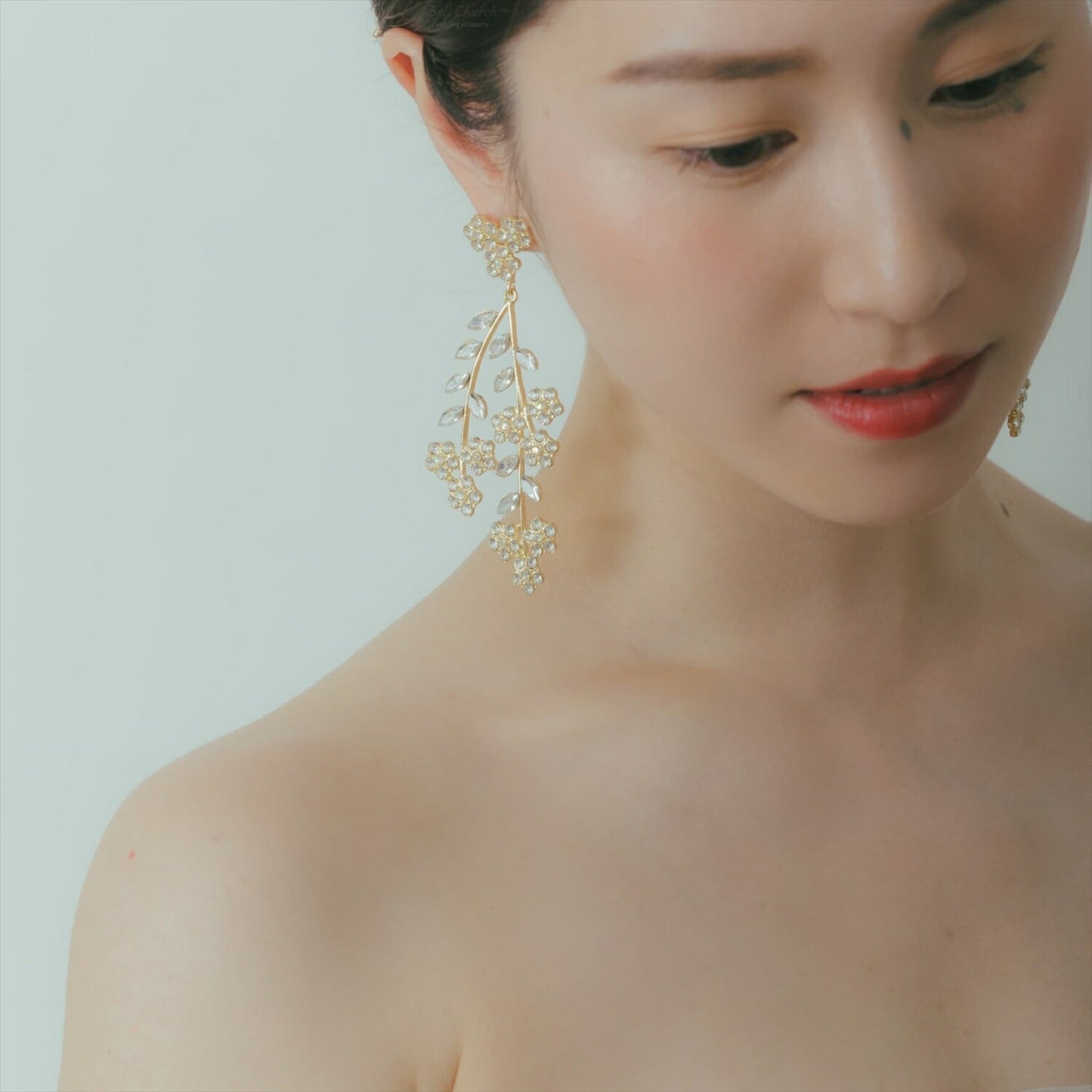 ピアス　イヤリング | ジルコニア | お花モチーフ | ゴールド | (BC-E70)【結婚式　アクセサリー　ピアス　イヤリング】