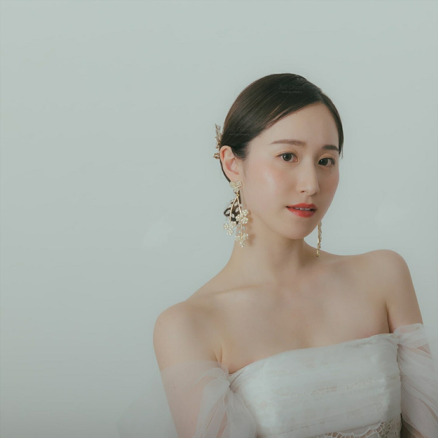 ピアス　イヤリング | ジルコニア | お花モチーフ | ゴールド | (BC-E70)【結婚式　アクセサリー　ピアス　イヤリング】