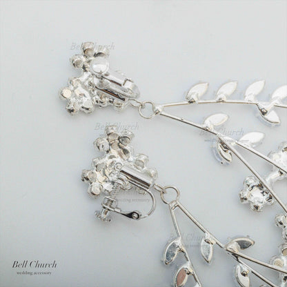 ピアス　イヤリング | ジルコニア | お花モチーフ | シルバー | (BC-E71)【結婚式　アクセサリー　ピアス　イヤリング】