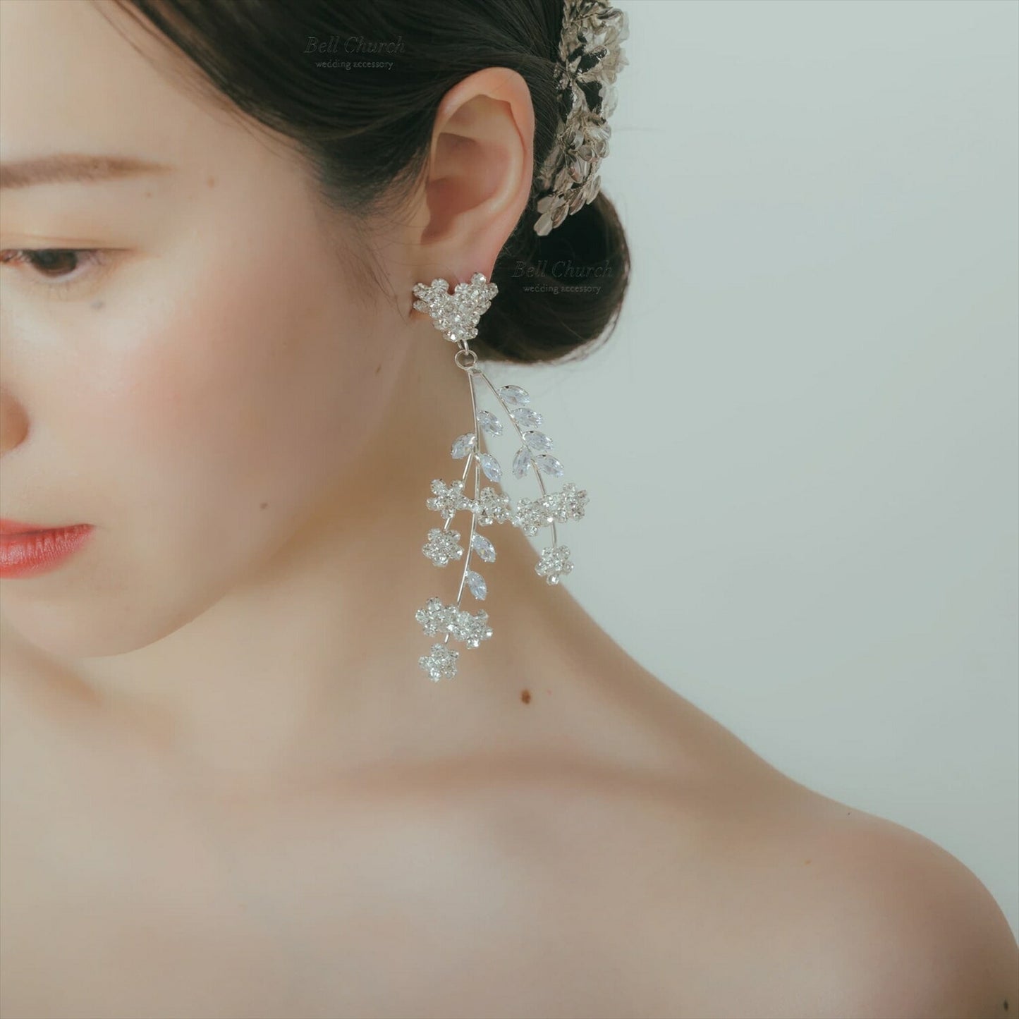 ピアス　イヤリング | ジルコニア | お花モチーフ | シルバー | (BC-E71)【結婚式　アクセサリー　ピアス　イヤリング】