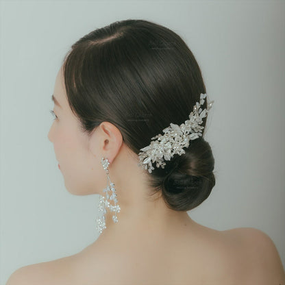 ピアス　イヤリング | ジルコニア | お花モチーフ | シルバー | (BC-E71)【結婚式　アクセサリー　ピアス　イヤリング】