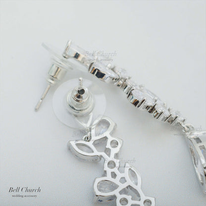 ピアス　イヤリング | キュービックジルコニア | シルバー | (BC-E73)【結婚式　アクセサリー　ピアス　イヤリング】