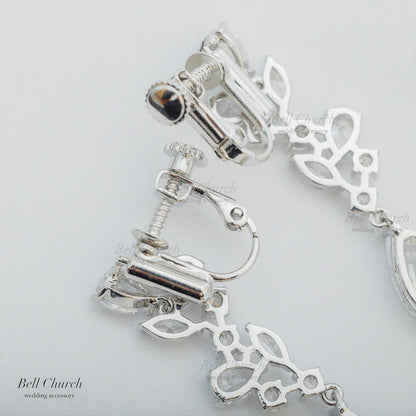 ピアス　イヤリング | キュービックジルコニア | シルバー | (BC-E73)【結婚式　アクセサリー　ピアス　イヤリング】