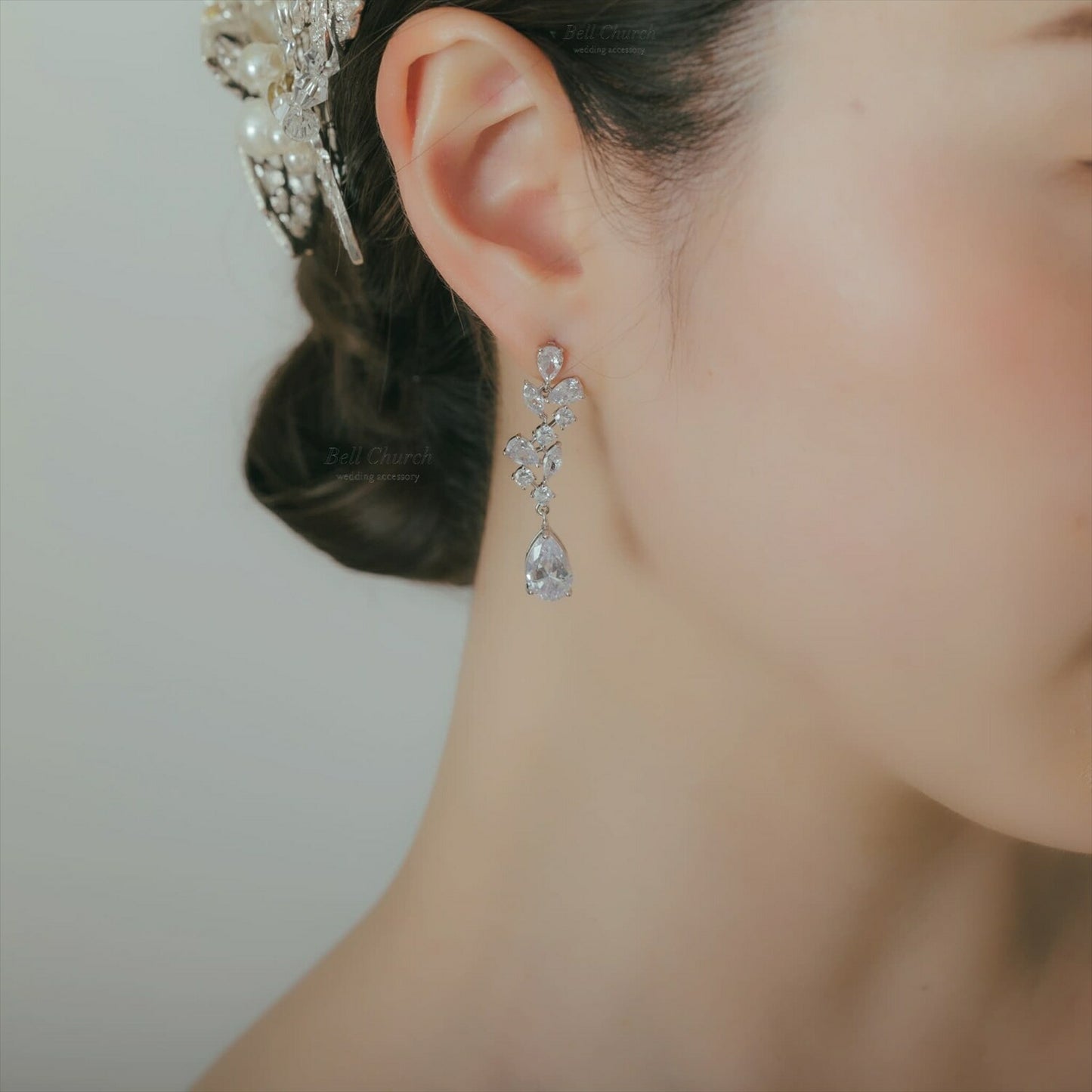 ピアス　イヤリング | キュービックジルコニア | シルバー | (BC-E73)【結婚式　アクセサリー　ピアス　イヤリング】