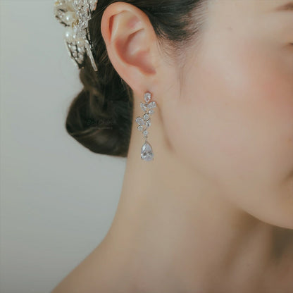 ピアス　イヤリング | キュービックジルコニア | シルバー | (BC-E73)【結婚式　アクセサリー　ピアス　イヤリング】