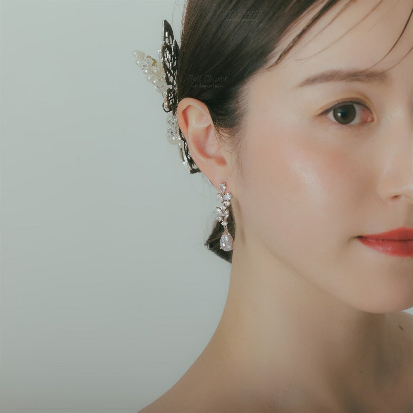 ピアス　イヤリング | キュービックジルコニア | シルバー | (BC-E73)【結婚式　アクセサリー　ピアス　イヤリング】