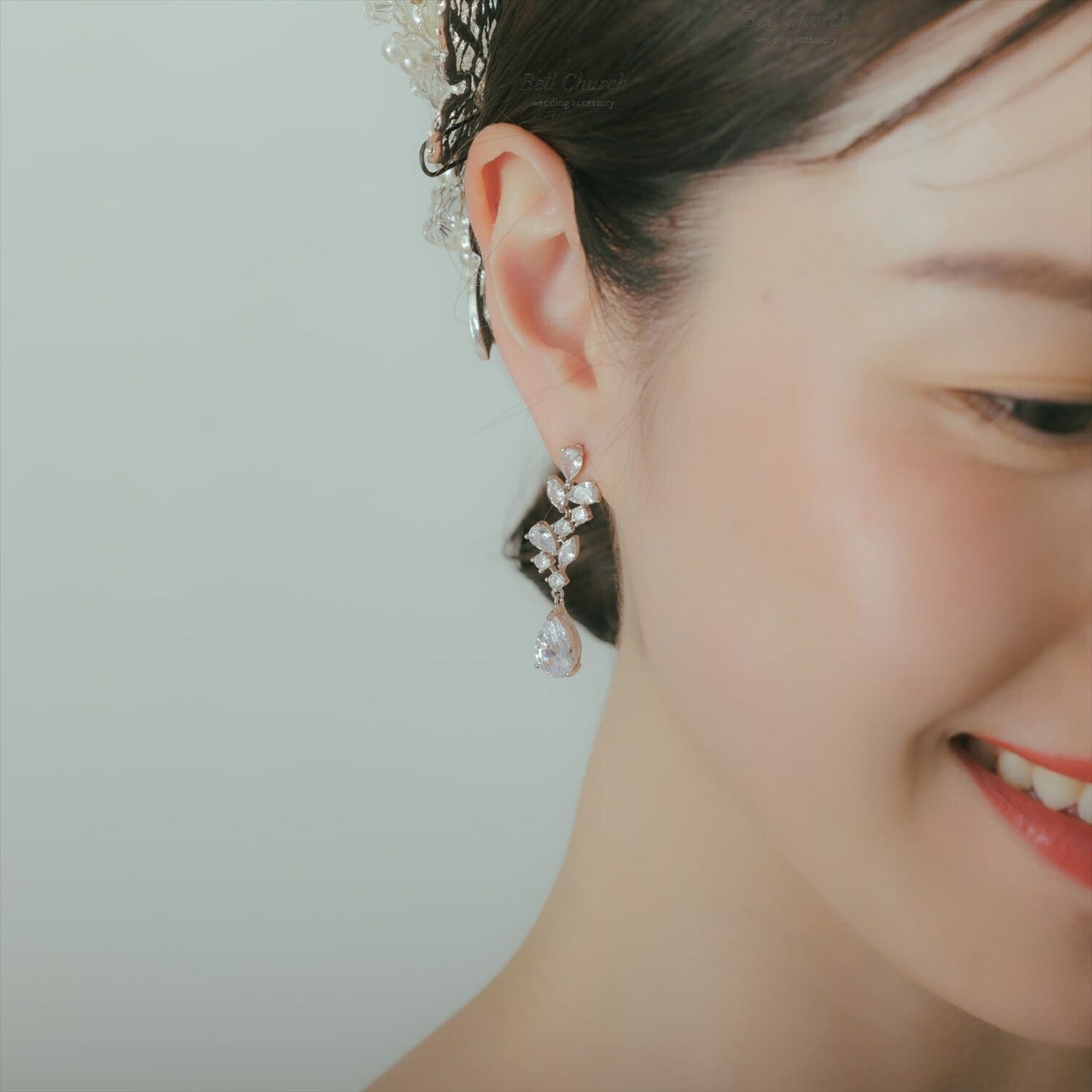 ピアス　イヤリング | キュービックジルコニア | シルバー | (BC-E73)【結婚式　アクセサリー　ピアス　イヤリング】