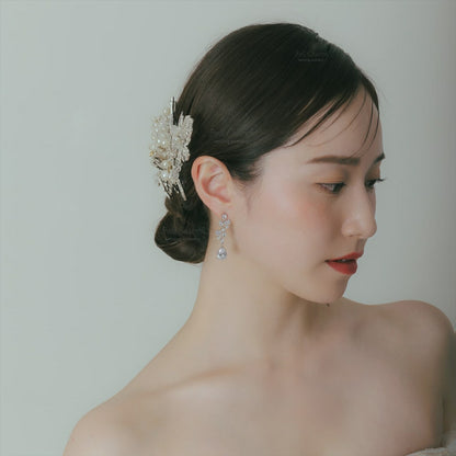 ピアス　イヤリング | キュービックジルコニア | シルバー | (BC-E73)【結婚式　アクセサリー　ピアス　イヤリング】