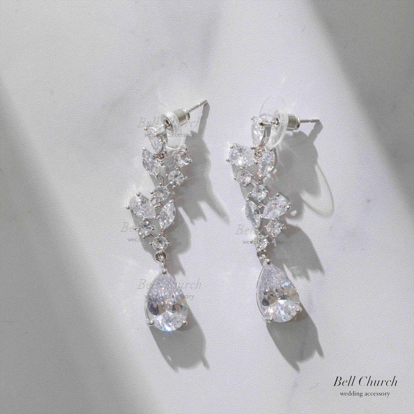 ピアス　イヤリング | キュービックジルコニア | シルバー | (BC-E73)【結婚式　アクセサリー　ピアス　イヤリング】