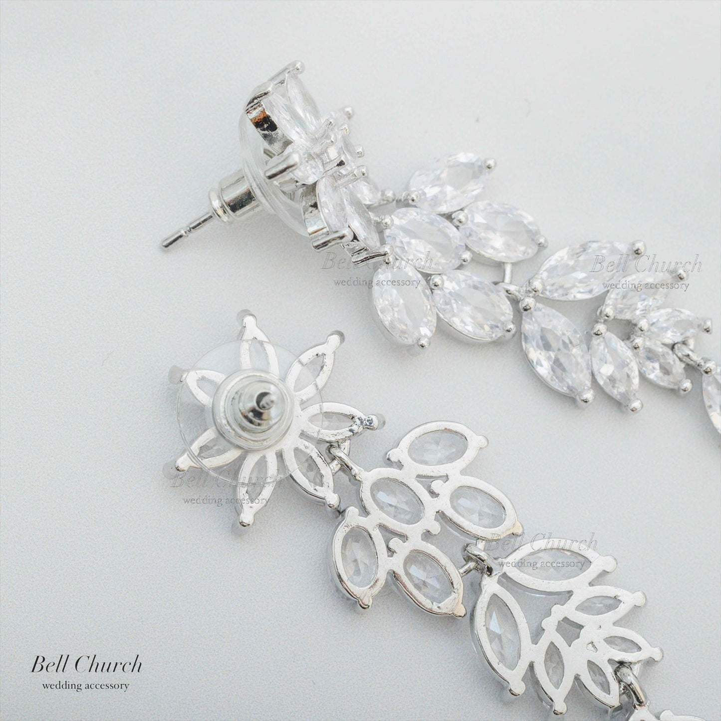 ピアス　イヤリング | キュービックジルコニア | お花モチーフ | シルバー | (BC-E74)【結婚式　アクセサリー　ピアス　イヤリング】