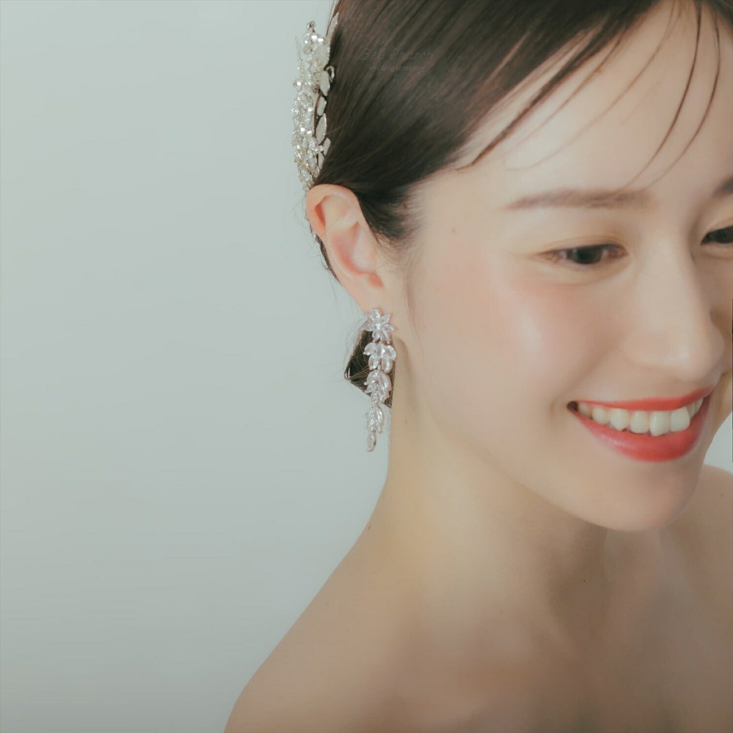 ピアス　イヤリング | キュービックジルコニア | お花モチーフ | シルバー | (BC-E74)【結婚式　アクセサリー　ピアス　イヤリング】