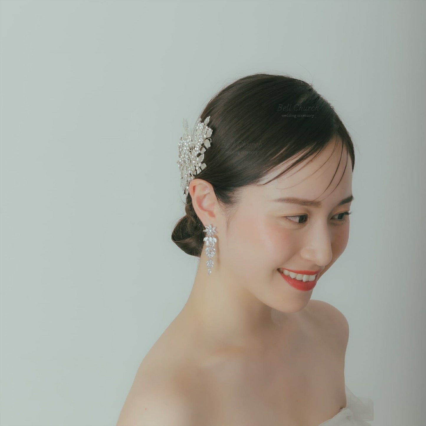 ピアス　イヤリング | キュービックジルコニア | お花モチーフ | シルバー | (BC-E74)【結婚式　アクセサリー　ピアス　イヤリング】