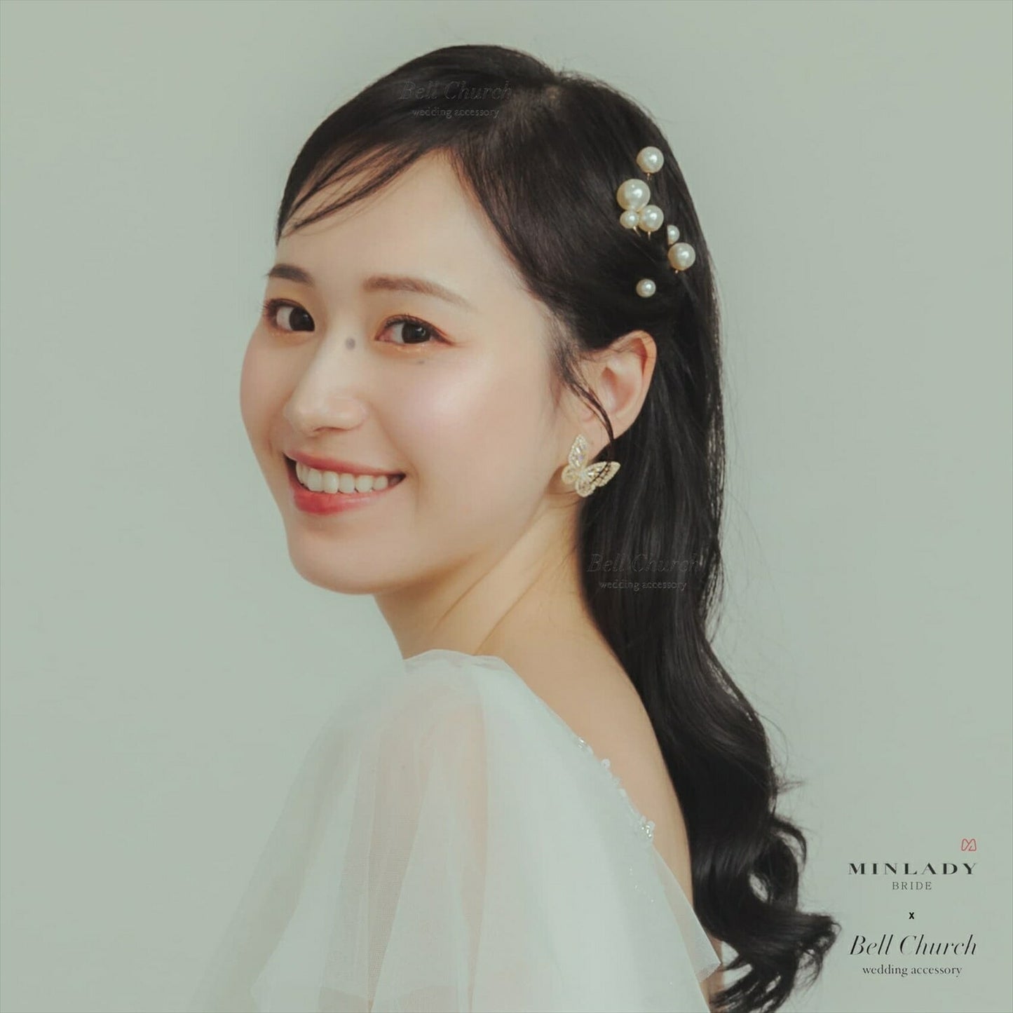 ピアス　イヤリング | ジルコニア | 蝶モチーフ | ゴールド | (BC-E76)【結婚式　アクセサリー　ピアス　イヤリング】