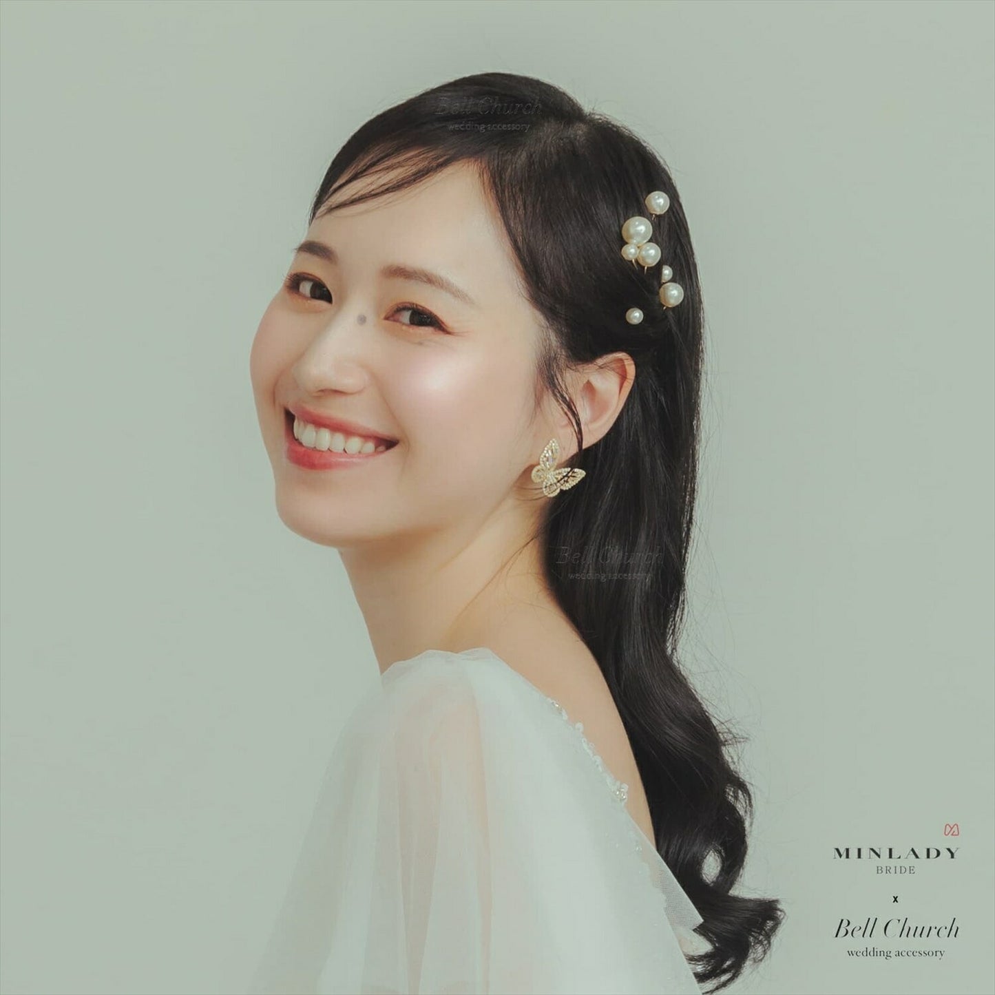 ピアス　イヤリング | ジルコニア | 蝶モチーフ | ゴールド | (BC-E76)【結婚式　アクセサリー　ピアス　イヤリング】