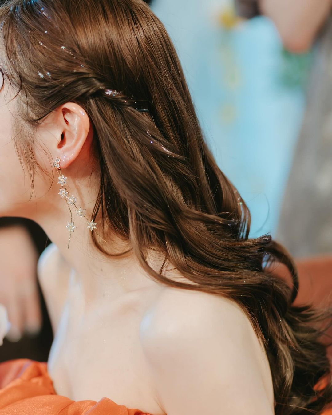 ピアス　イヤリング | キュービックジルコニア | フラワーモチーフ | ゴールド | (BC-E77)【結婚式　アクセサリー　ピアス　イヤリング】