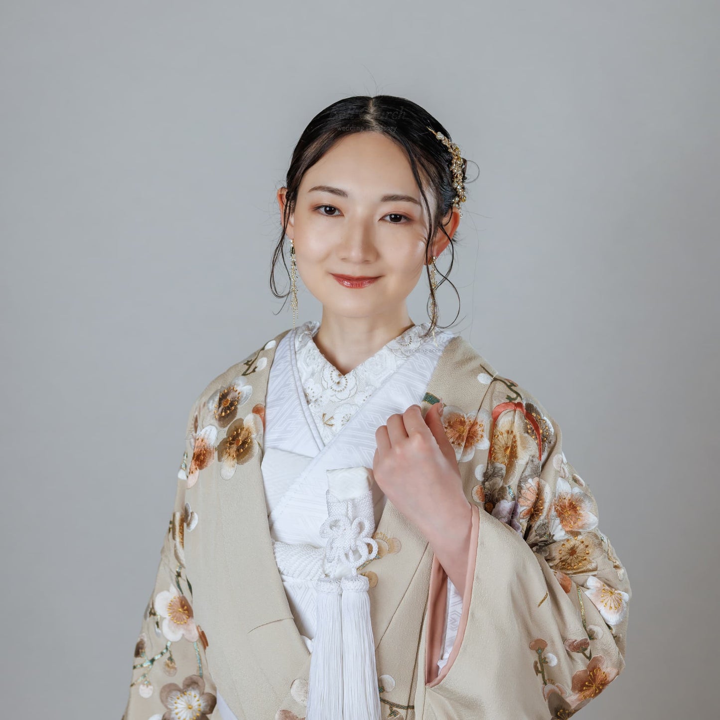 ピアス　イヤリング | キュービックジルコニア | フラワーモチーフ | ゴールド | (BC-E77)【結婚式　アクセサリー　ピアス　イヤリング】