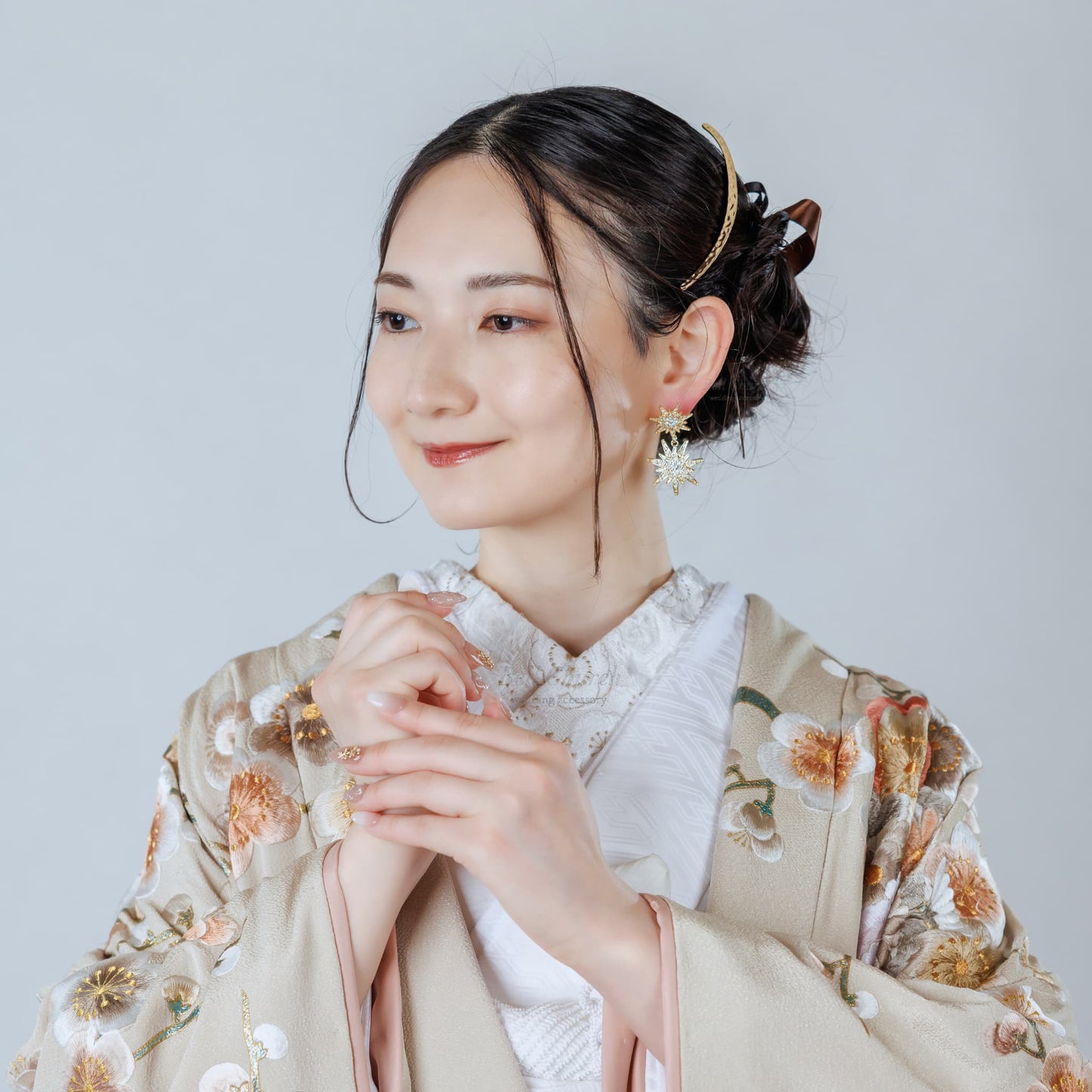 ピアス　イヤリング | ジルコニア | 星モチーフ | ゴールド | (BC-E79)【結婚式　アクセサリー　ピアス　イヤリング】