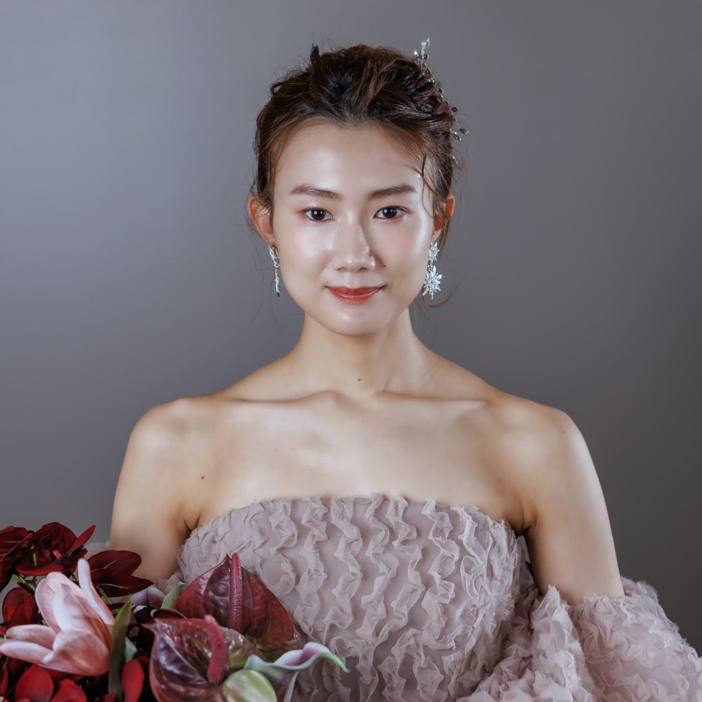 ピアス　イヤリング | ジルコニア | 星モチーフ | シルバー | (BC-E80)【結婚式　アクセサリー　ピアス　イヤリング】