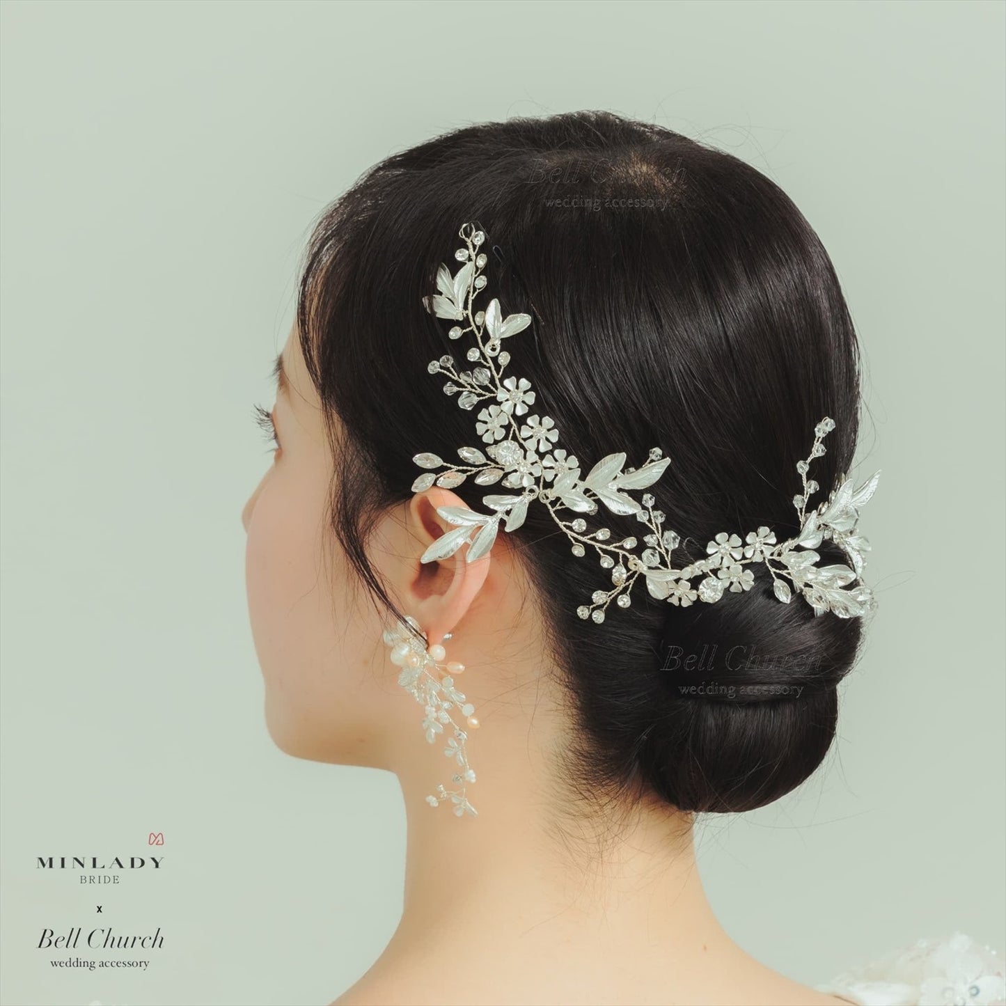 ピアス　イヤリング | 小枝アクセサリー | パール | リーフモチーフ | シルバー | (BC-E81)【結婚式　アクセサリー　ピアス　イヤリング】