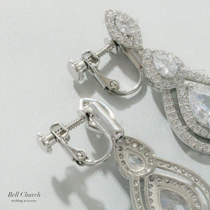 ピアス　イヤリング | キュービックジルコニア | シルバー | (BC-E82)【結婚式　アクセサリー　ピアス　イヤリング】