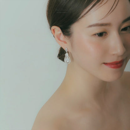 ピアス　イヤリング | キュービックジルコニア | シルバー | (BC-E82)【結婚式　アクセサリー　ピアス　イヤリング】