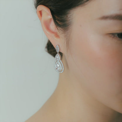 ピアス　イヤリング | キュービックジルコニア | シルバー | (BC-E82)【結婚式　アクセサリー　ピアス　イヤリング】