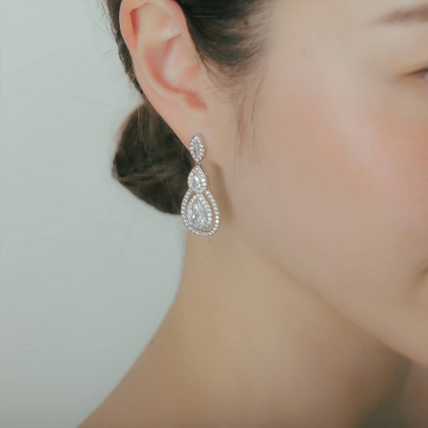 ピアス　イヤリング | キュービックジルコニア | シルバー | (BC-E82)【結婚式　アクセサリー　ピアス　イヤリング】