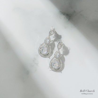 ピアス　イヤリング | キュービックジルコニア | シルバー | (BC-E82)【結婚式　アクセサリー　ピアス　イヤリング】