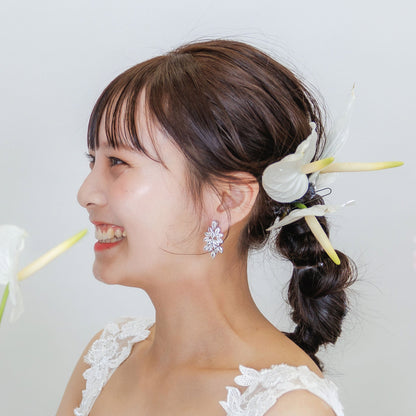 ウェディングピアス イヤリング｜ジルコニア｜シルバー(BC-E89)【結婚式　アクセサリー　ピアス　イヤリング】