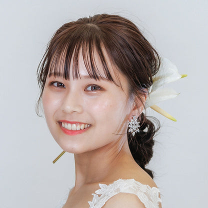 ウェディングピアス イヤリング｜ジルコニア｜シルバー(BC-E89)【結婚式　アクセサリー　ピアス　イヤリング】