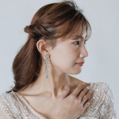 ウェディングピアス イヤリング｜ジルコニア｜シルバー(BC-E99)【結婚式　アクセサリー　ピアス　イヤリング】