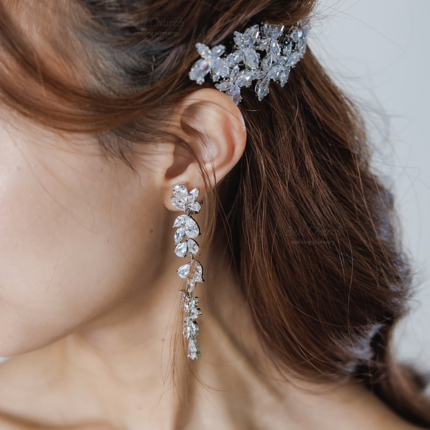 ウェディングピアス イヤリング｜ジルコニア｜シルバー(BC-E99)【結婚式　アクセサリー　ピアス　イヤリング】