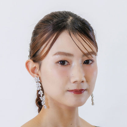 ウェディングピアス イヤリング｜ジルコニア｜シルバー(BC-E99)【結婚式　アクセサリー　ピアス　イヤリング】