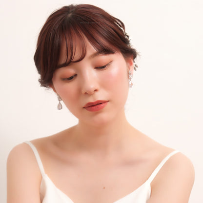 ウェディングピアス　イヤリング |クリスタル キュービックジルコニア (BC-E9)【結婚式　アクセサリー　ピアス　イヤリング】