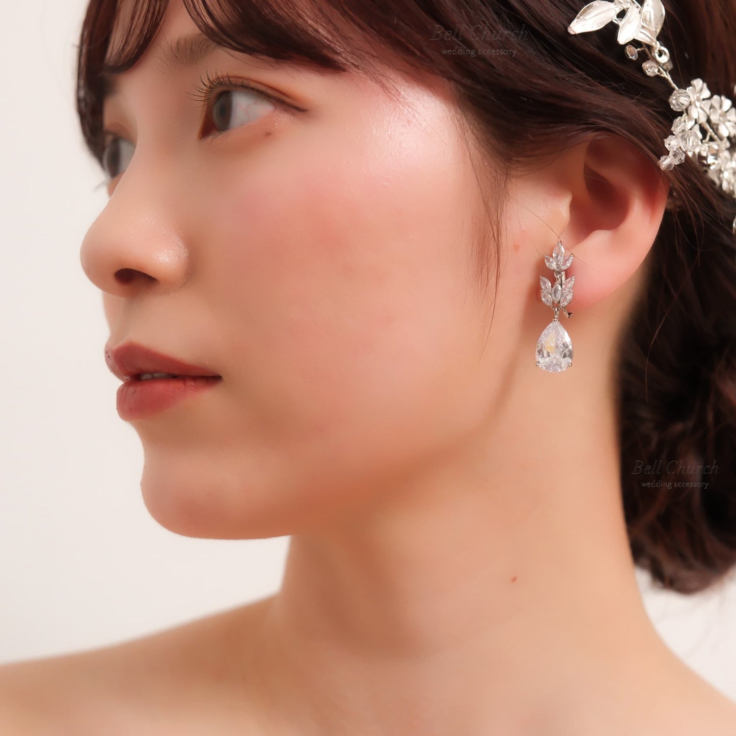 ウェディングピアス　イヤリング |クリスタル キュービックジルコニア (BC-E9)【結婚式　アクセサリー　ピアス　イヤリング】